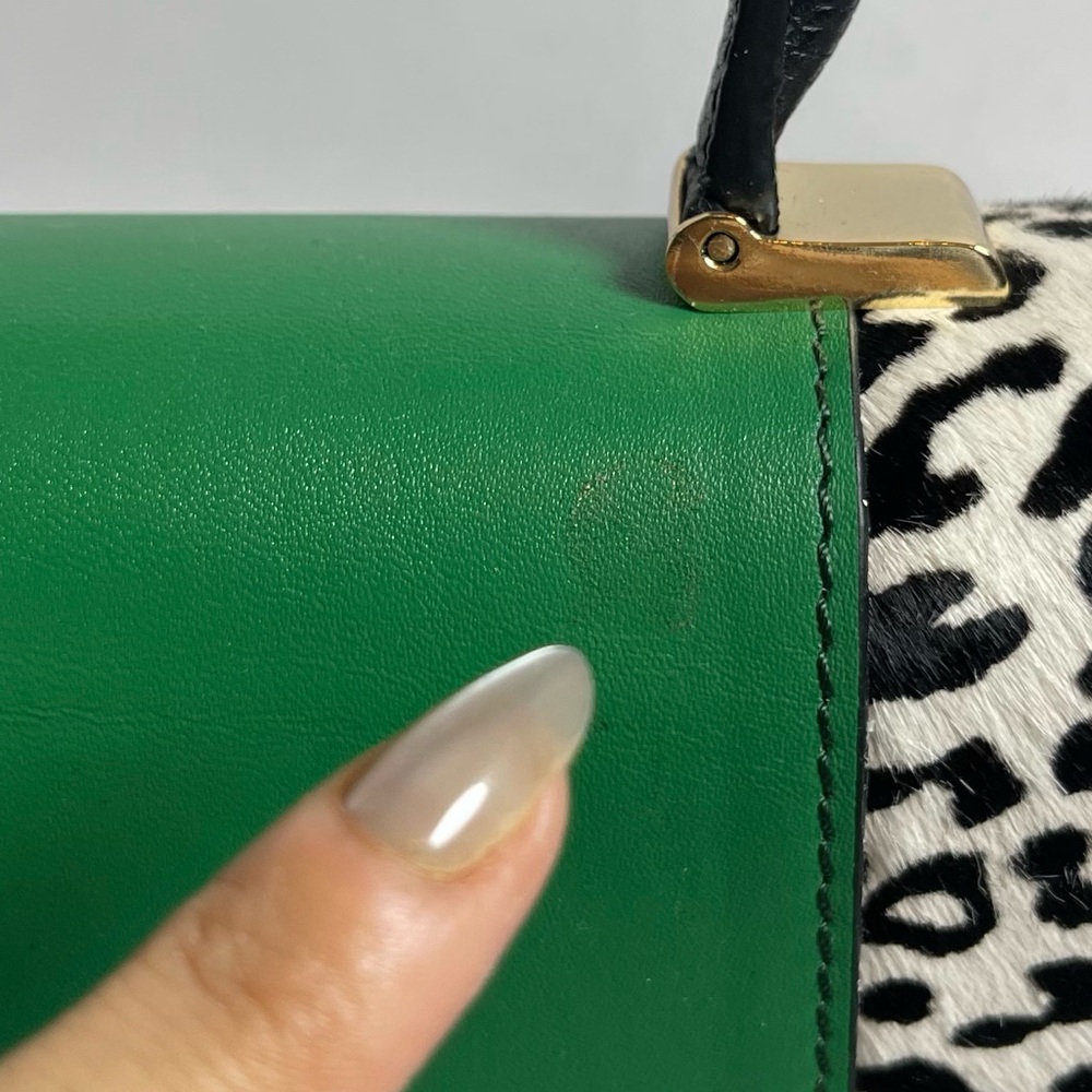 Anine Bing | Green Leather Leopard Printed Handbag - Picture 7 of 8